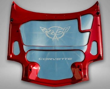 1997-2004 C5/Z06 Corvette - Etched C5 Hood Panel Inserts 5Pc | Polished Stainless Steel