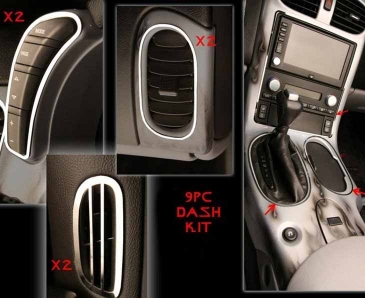 2005-2013 C6 Corvette - Dash Trim Kit 9Pc | Brushed Stainless Steel