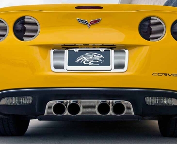 2005-2013 C6 Corvette - Billet Style Tag Back Plate & License Plate Frame 2Pc | Stainless Steel