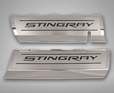 2014-2019 C7/Z51 Corvette - STINGRAY Style Fuel Rail Covers Factory Overlay 2Pc | Stainless Steel Choose Color