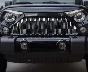 2007-2018 Jeep Wrangler JK w/Gladiator Grille - Front Lower Grille Bars | Polished Stainless Steel