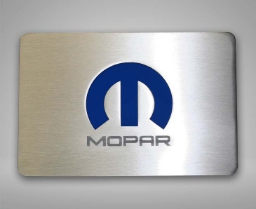 2008-2015 Challenger/2005-2015 Charger - Fuse Box Cover Plate with MOPAR M Logo | Brushed Stainless Steel