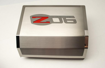 2006-2013 Z06 Corvette - Fuse Box Cover with Z06 Logo | Brushed/Polished Stainless Steel