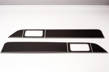 2009-2014 F-150/Raptor - Front Door Inserts Carbon/Fiberglass 6Pc Kit | Stainless Steel/Carbon Fiber