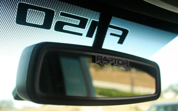 2010-2014 Ford Raptor - Rear View Mirror Trim w/Etched RAPTOR | Brushed Stainless