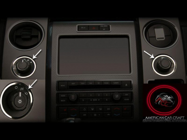 2010-2014 Ford F-150/Raptor - Dash Control Trim Headlight/4WD/12V 3Pc | Stainless Steel Choose Finish
