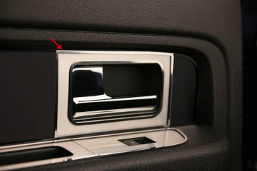 thumbnail image 2 of Evan-Fischer Set Of 4 Interior Door Handles For 2009-2014 Ford F-150 – Gray Bezel With Chrome Lever 2 of 3