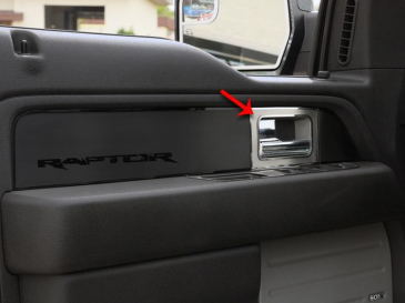 2010-2014 Ford F150/Raptor - Front Door Handle Pull Plates 2Pc | Brushed Stainless Steel