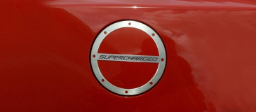 2010-2019 Camaro - SUPERCHARGED Fuel Door Cover | Stainless Steel Choose Finish