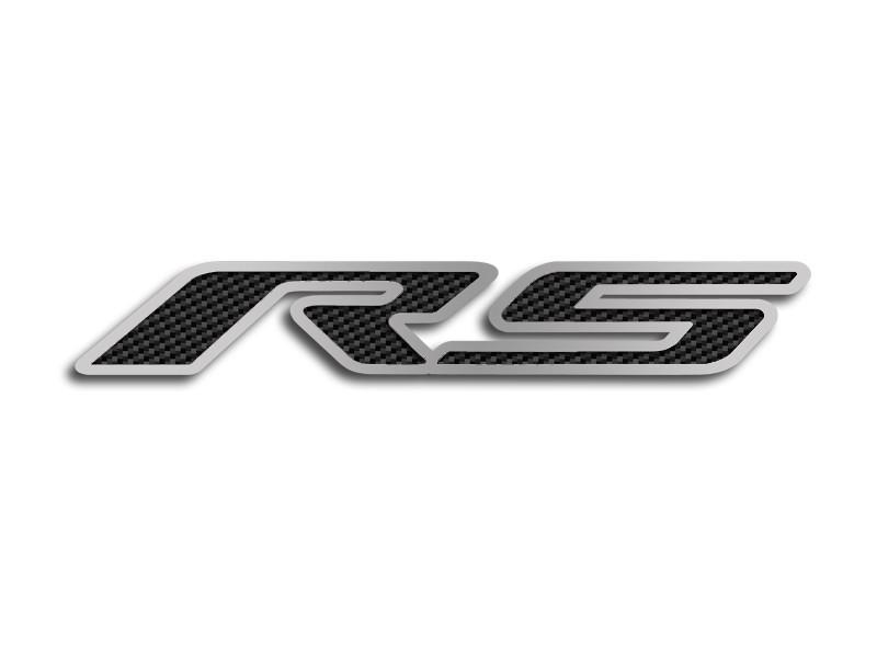 2010-2020 Camaro RS - 'RS' Hood Emblem ONLY | Brushed Stainless Steel, Choose Inlay Color