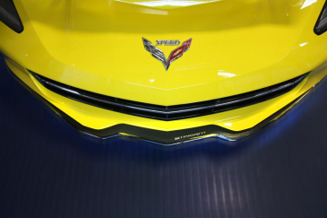 2014-2019 C7 Corvette - STINGRAY Lettering Front Lip Spoiler | Carbon Fiberglass/Stainless Steel