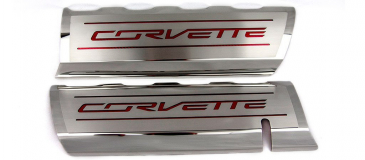 2014-2019 C7/Z51 Corvette - CORVETTE Style Fuel Rail Covers Factory Overlay 2Pc | Stainless Steel Choose Color
