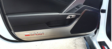 2014-2019 Grand Sport Corvette - Door Guards with GRAND SPORT Lettering 2Pc | Stainless Steel