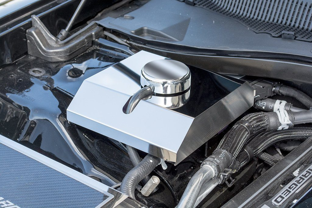 20152019 Dodge Hellcat Supercharger Coolant Tank Cover w/Chrome Cap Polished Stainless Steel