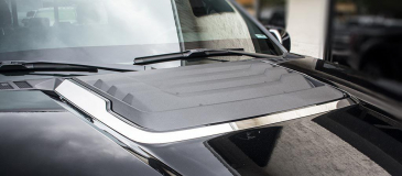 2017-2018 Ford Raptor - Hood Vent Trim 1Pc | Polished Stainless Steel