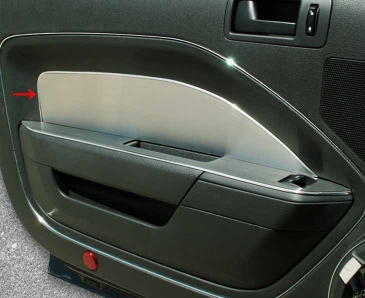 2005-2009 Mustang V6/GT - Door Panel Inserts for UnPadded Doors 2Pc  | Brushed Stainless
