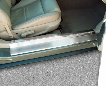 2005-2009 Mustang V6/GT - Door Sills PLAIN 4Pc | Brushed Stainless Steel