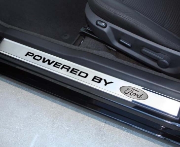 2010-2014 Mustang - Outer Door Sills "Powered By Ford" Style 2Pc | Polished/Brushed Stainless Steel Choose Color