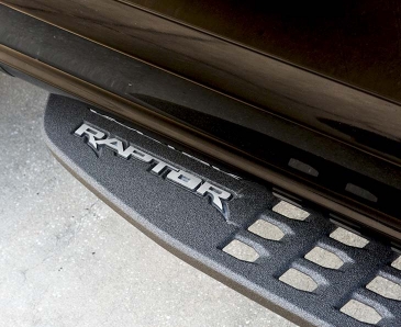 2017-2020 Ford Raptor - Running Board RAPTOR Emblems 2Pc | Brushed Stainless Steel
