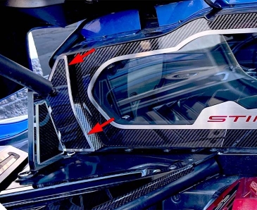 2020-2022 C8 Coupe Corvette Coupe Rear Window Accents | Carbon Fiber w/Brushed Trim