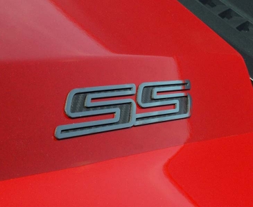 Camaro SS Emblems in Polished Stainless Steel and Faux Carbon Fiber