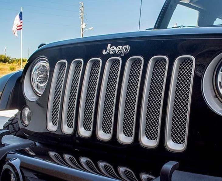 2007-2018 Jeep Wrangler JK - Front Grille | Chrome Mesh