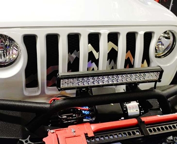 2018-2020 Jeep Wrangler JL - Front Grille Mountain Peaks Style | Brushed  Stainless Steel