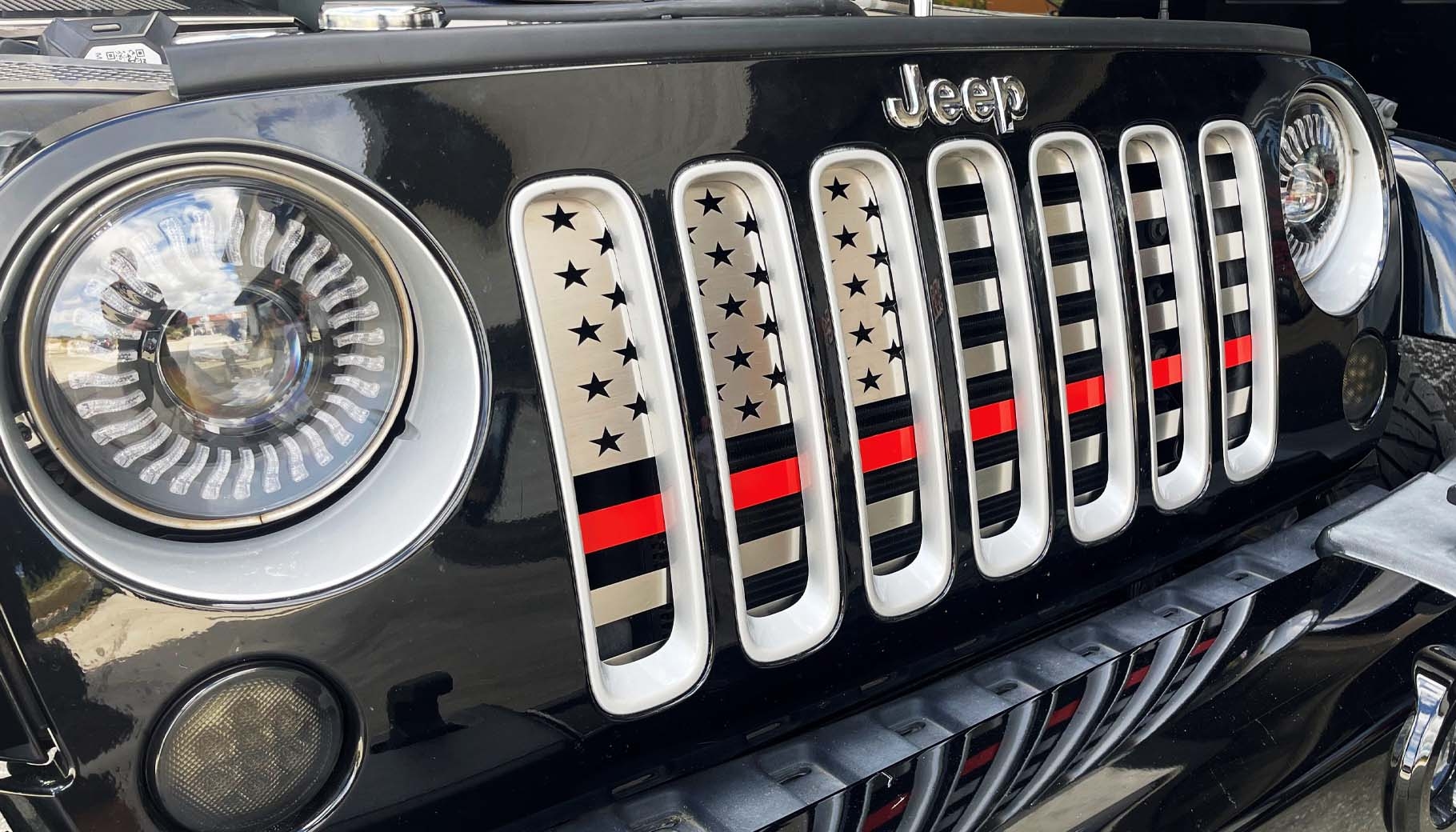 Jeep Wrangler Jk American Flag Style Front Grille Insert By American Car Craft 2151