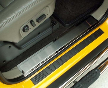 2003-2009 Hummer H2 Rear Left & Right Door Scuff Sill Plate Trim Panel Set of 2 main image 0