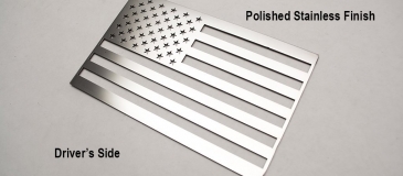2pc SUV Stainless Steel American Flag Emblems 6.5 X 4 Distress Style Compatible with Jeep Car BRUSHED Finish 