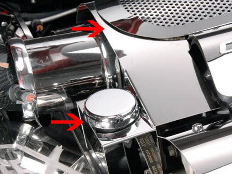 thumbnail interactive-video image 1 of Polished Stainless Throttle Body Cover For C6 Corvette 2008-2013 – Engine Dress Up 1 of 3
