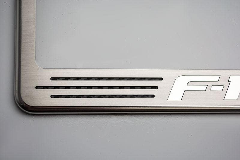 F-150 F150 BLACK Powder Coated Metal License Plate Frame Tag Holder w/Screw caps