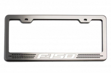 Recon Billet Black License Plate Frame w Red Illuminated Ford F-150 Logo