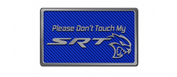 Carbon Fiber Licensed Sign Blue Dash Plaque "Please Don't Touch My Mopar"