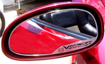 2003-2004 Dodge Viper - Side View Mirror Trim "Viper SRT-10" & Viper Head 2Pc | Brushed Stainless