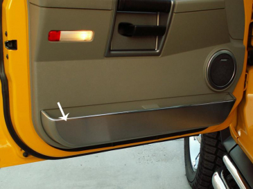 American Car Craft ACC 491006 4pc Front Rear Brushed Stainless Steel Door Guards Hummer H2 2003 2007
