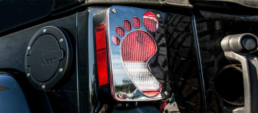 2007-2018 Jeep Wrangler JK/JKU - Footprint Tail Light Covers | Stainless Steel Choose Finish