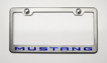 2010-2013 Mustang - License Plate Frame with "MUSTANG" Lettering | Stainless Steel Choose Inlay Color