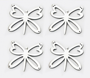Butterfly Emblems 4Pc | Stainless Steel Choose Finish