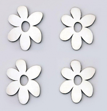 Daisy Flower Emblems 4Pc | Stainless Steel Choose Finish
