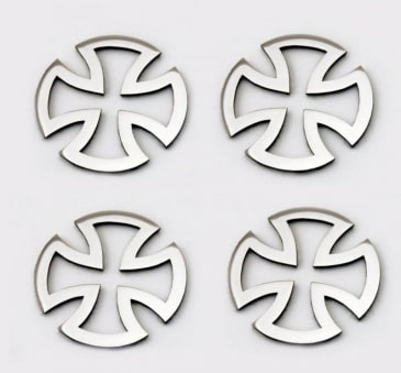 Iron Cross Emblems 4Pc | Stainless Steel Choose Finish