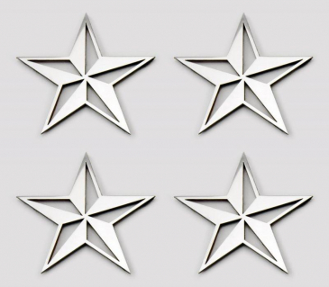 Nautical Star Emblems 4Pc | Stainless Steel Choose Finish