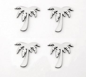 Palm Tree Emblems 4Pc | Stainless Steel Choose Finish