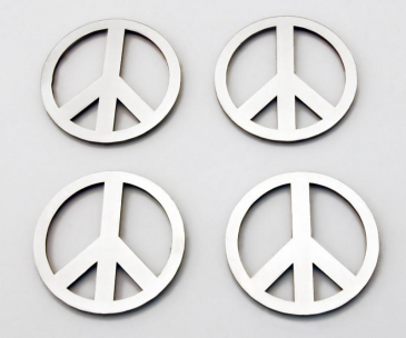 Peace Sign Emblems 4Pc | Stainless Steel Choose Finish