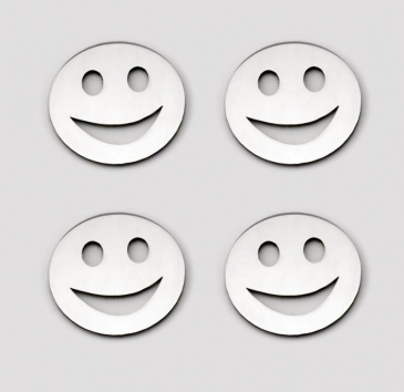 Smile Emoji Emblems 4Pc | Stainless Steel Choose Finish