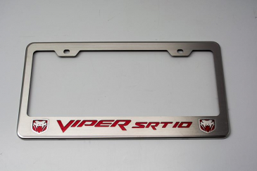 2003-2007 Viper - FANGS 3 SRT 10 License Plate Frame | Stainless Steel Choose Inlay Color